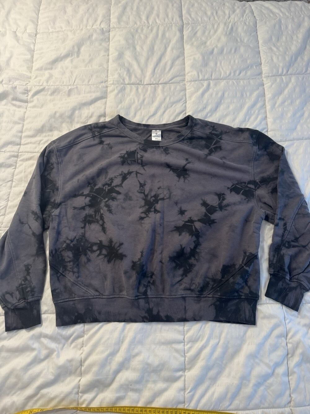 Member's Mark Women's Relaxed Fit Tie Dye Sweatshirt XXL Black Gray Athleisure